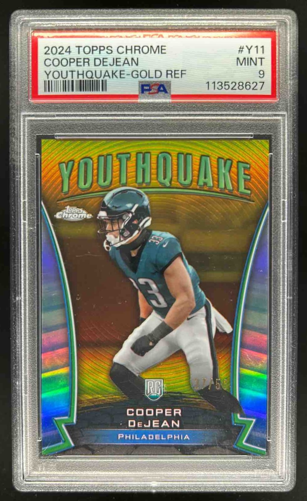 Cooper DeJean Topps Chrome Youthquake #Y11 Gold Refractor