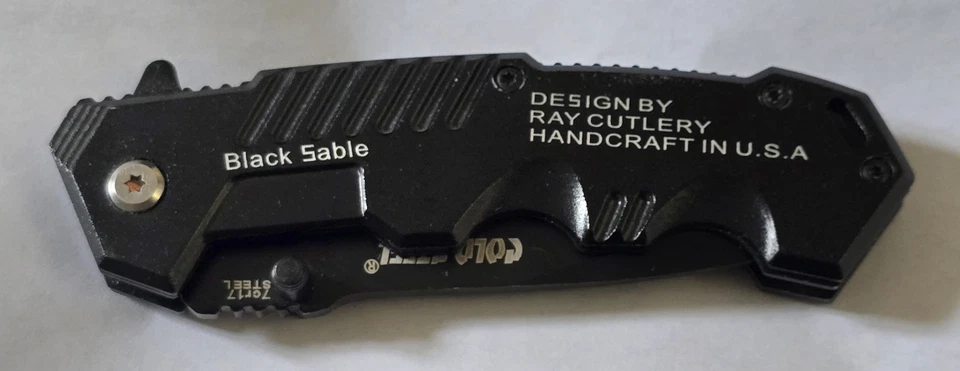 Cold Steel Black Sable Folding Knife Made In Usa - Image 2 of 3