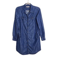 Banana Republic Dark Wash Chambray Mini Shirt Dress Size 4