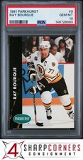 1991 PARKHURST #9 RAY BOURQUE BRUINS HOF PSA 10