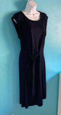 Brooks Brothers Womens Size M Navy Blue Pullover Tie Waist Casual Midi Dress