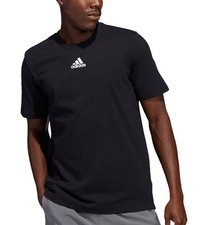 Adidas Men's Small Tall Fresh Short Sleeve Black T-Shirt White Logo HS0839 NWT