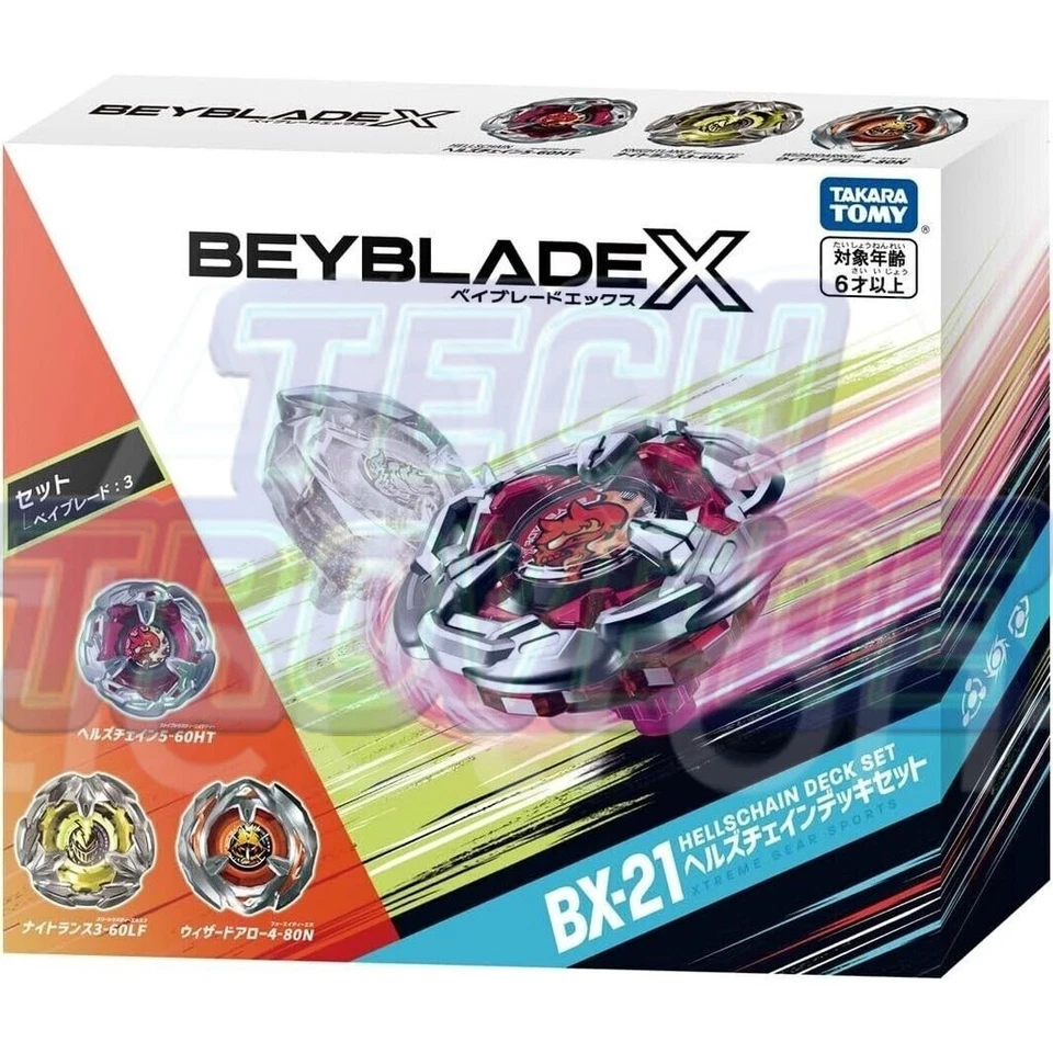 Takara Tomy Beyblade X BX-21Hells Chain Deck Set Toy