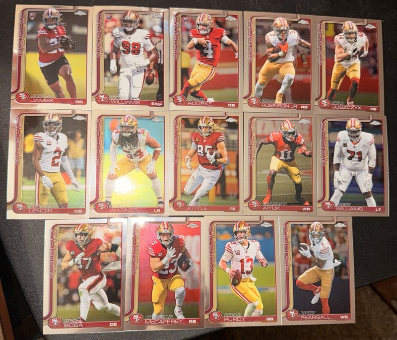 2025 Topps Chrome San Francisco 49ers COMPLETE TEAM SET W/ROOKIES! 🔥 🔥 Purdy…