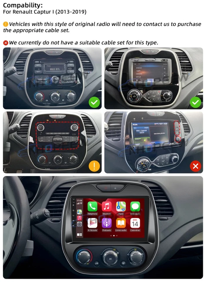 DAB+ 4+64GB 8Core CarPlay Android 15 Autoradio Für Renault Captur 2013-2019 Navi - Bild 2 von 4