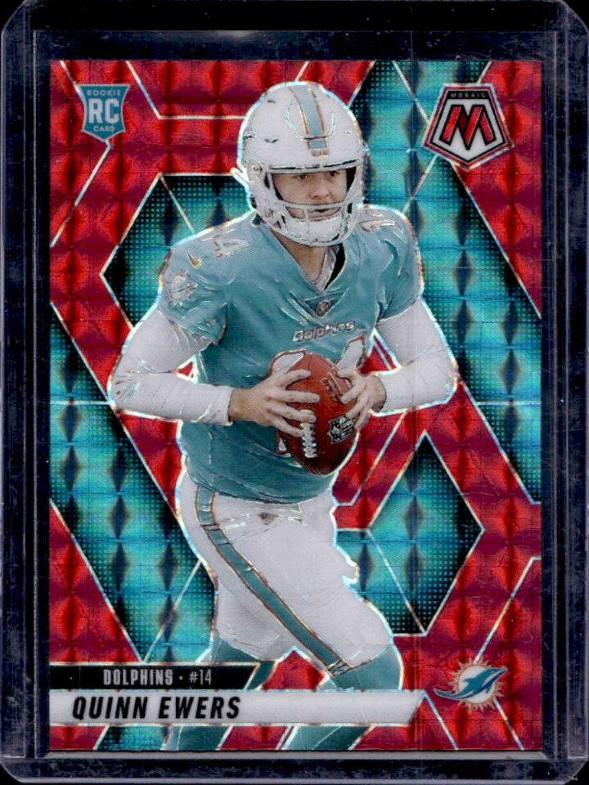 2025 Mosaic Quinn Ewers Rookies RC Red Prizm Rookie #308 Dolphins