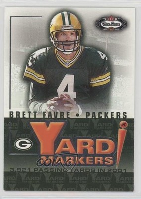 2002 Fleer Box Score Yard Markers Brett Favre #18YM HOF 0g46