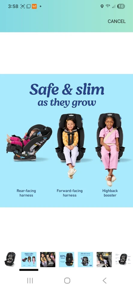 Assento conversível Graco Slimfit 3 em 1 design fino e confortável Jarrett - Imagem 2 de 4