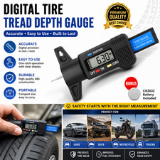 Digital Tyre Depth Gauge Tread Checker LCD Mini Tool For Motorbike Car Van hgv