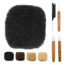 Tight Afro Kinky Bulk Human Hair for Draedlock Extensions, Repair Locs, Twist...