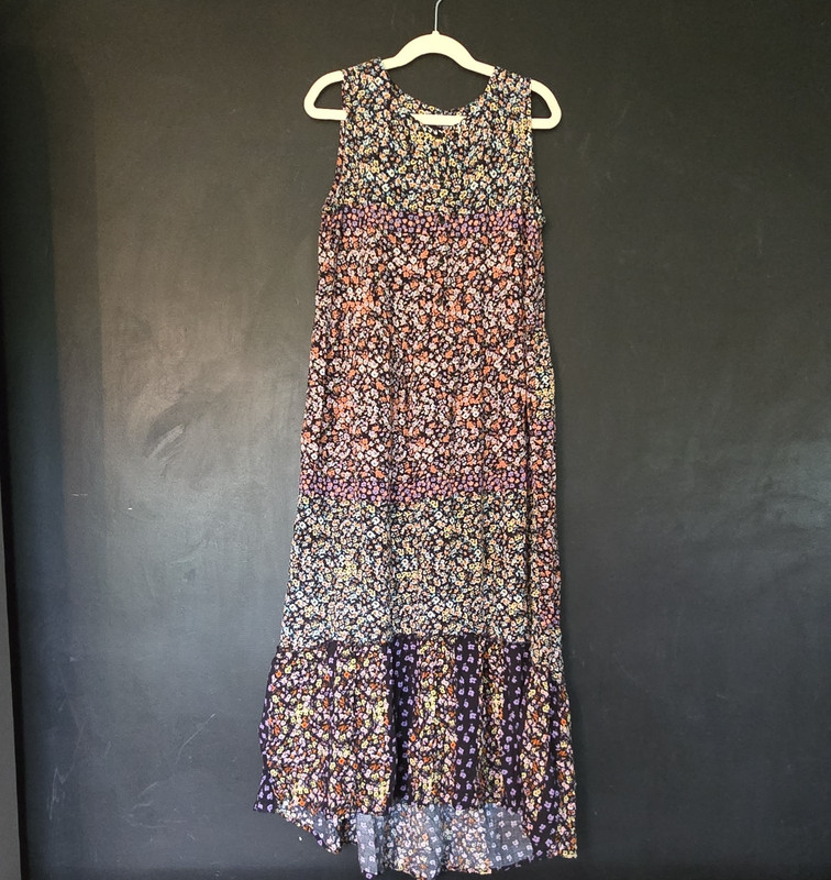 art class Girls Boho Maxi Dress Floral Ruffle Sleeveless L (10/12)