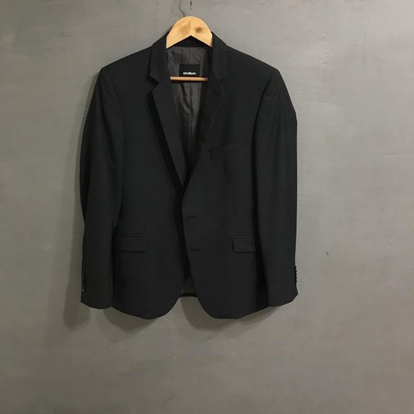 Men Strellson Suit Grey Wool 38