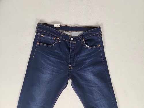 Pantalones de mezclilla Levi's 501 corte regular botón mosca pierna recta 35X32 para hombre azul oscuro - Imagen 3 de 12