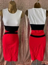 RED/WHITE BODYCON PARTY DRESS  SIZE SMALL #19