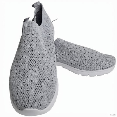 Damen Slip On Sneakers Glitzer Sportschuhe Laufschuhe Dehnbar 36-41