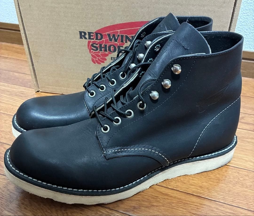 RED WING 8165 Plain Toe Leather Black Boots US:9.5D 057573d Used
