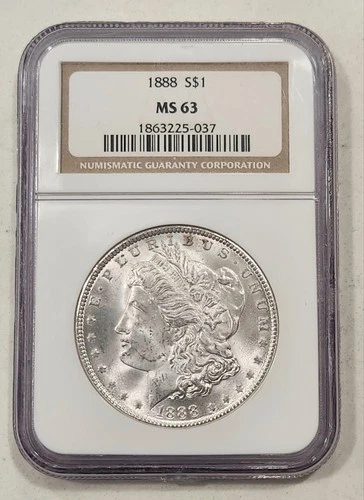 1888-P Morgan Silver Dollar ~ NGC MS63 ~ $1 US Mint Silver Coin FREE SHIP