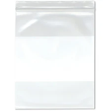 Plymor 8" x 10" 6 Mil Industrial Duty White-Block Zipper Reclosable Plastic Bags