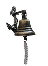 Anchor Ship Bell - Large Dinner Call Bell, Decorative Wall-Mounted Bell for I...