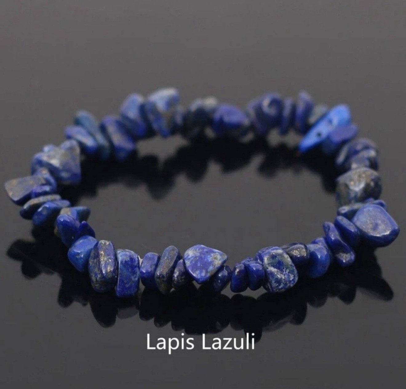 Bracelet en lapis lazuli contre le stress avec son jonc quartz bleu apaisant