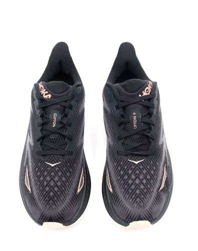 Hoka One One Clifton 9 Wide Womens Size 9.5B Black Copper Running Shoes Sneakers - Bild 4 von 13
