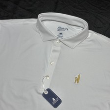 Johnnie-O Polo Shirt Men's Large White Birdie Golf Performance UPF 50