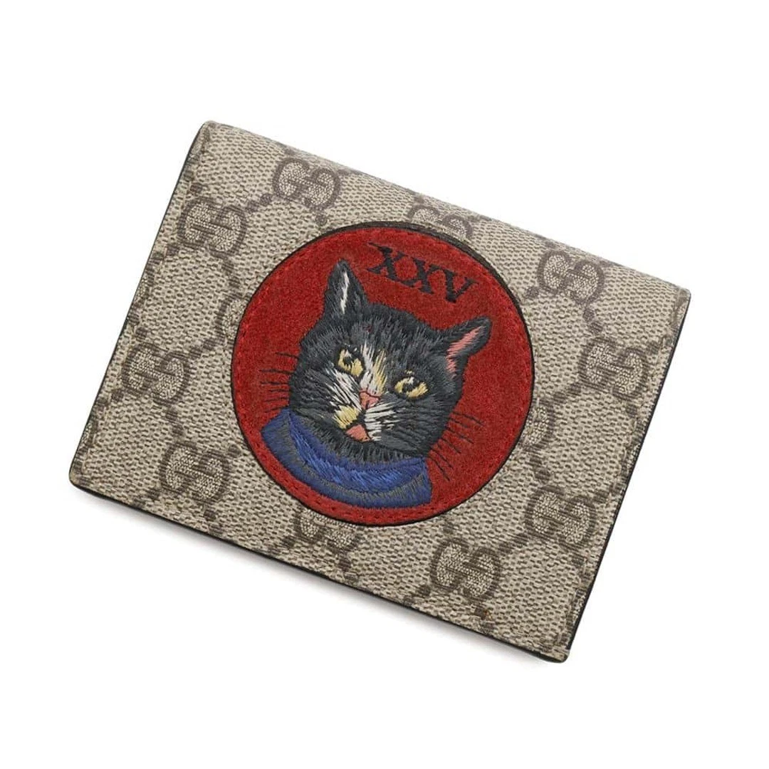 Gucci Portefeuille Bifold Mystic Cat GG Supreme 499380 GUCCI Portefeuille Rouge