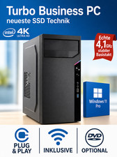 Intel Windows 11 PC System, Office Computer 16GB DDR4 RAM, 500GB SSD, leise|WLAN