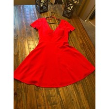 City Studio Red Dress Size 7 Fit and Flare Short Sleeve Party Cocktail