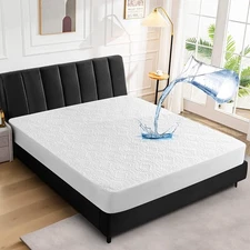 Quilted Waterproof Mattress Protector Breathable Fitted Bed Cover Deep Pocket