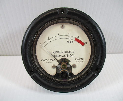 Vintage High Voltage Panel Meter Kilovolts DC Phaostron 0-10