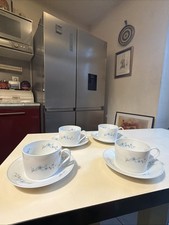 4 grandes tasses à thé déjeuner chocolat porcelaine dure limoges georges boyer