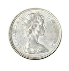1966 80% Silver Canadian Silver Dollar Gold Tone Around Rim Canada World Coin S1