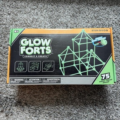 Glow Forts Connect & Create 75 Pieces Glow in the Dark Building New Great Gift
