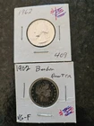 barber silver quarter and washington silver quarter
