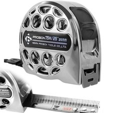 25FT Tape Measuring Stainless Steel with Double-Sided Scale, High-Visibility ...