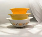 VTG PYREX Town & Country #444, #443 & #442  Cinderella Nesting Mixing Bowls NICE