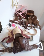 Lot of 2 20" Horse Saddles for Battat Our Generation Tack Brushes Felt Saddle