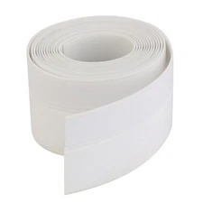 Weather Stripping Frameless Silicone Door Bottom Seal Stopper White 6.6Ft 1.8"