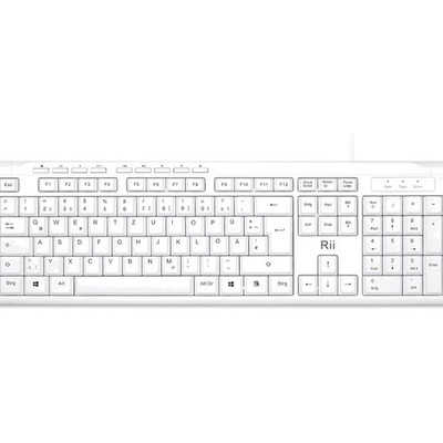 Kabelgebundene Slim Business-Tastatur USB weiß 105 Tasten