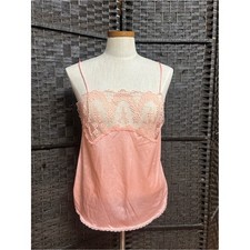 Peachy Pink vintage lac top tank size large By Glydons nylon