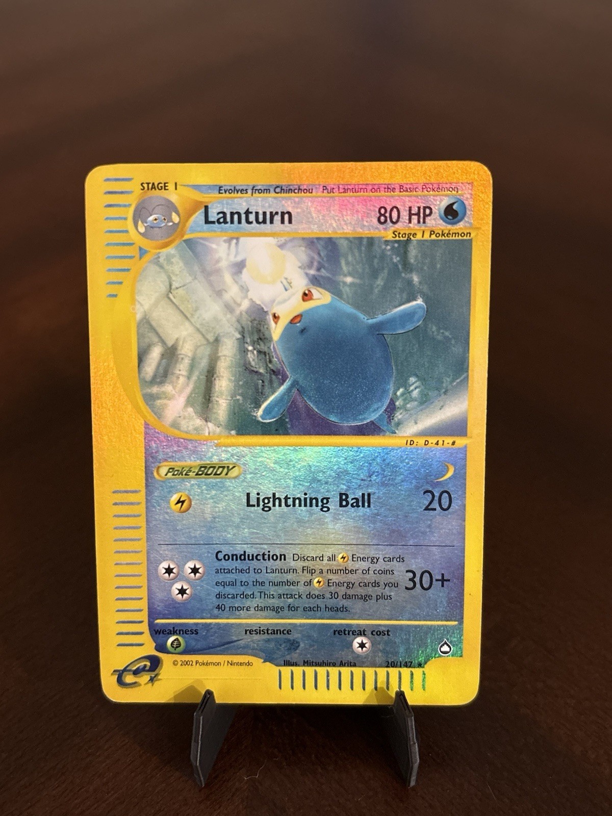 Lanturn Reverse Holo 20/147 Aquapolis Pokemon TCG LP