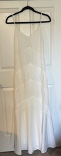 NWT Boohoo White Fringe Maxi Dress