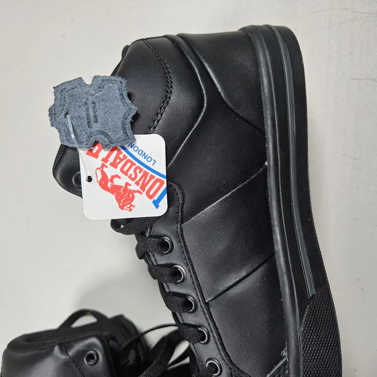 Lonsdale Canons Junior Hi Top Trainers UK 6.5 EU 40 Black Leather Shoes image 6