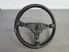 Used Original Porsche 911 912e 930 3 Spoke Black Leather Steering Wheel 1974-84