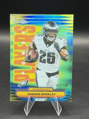 BLAQUE SPURM featuring FYNE レア 2025 Topps Chrome Saquon Barkley Power Players Blue Refractor /150