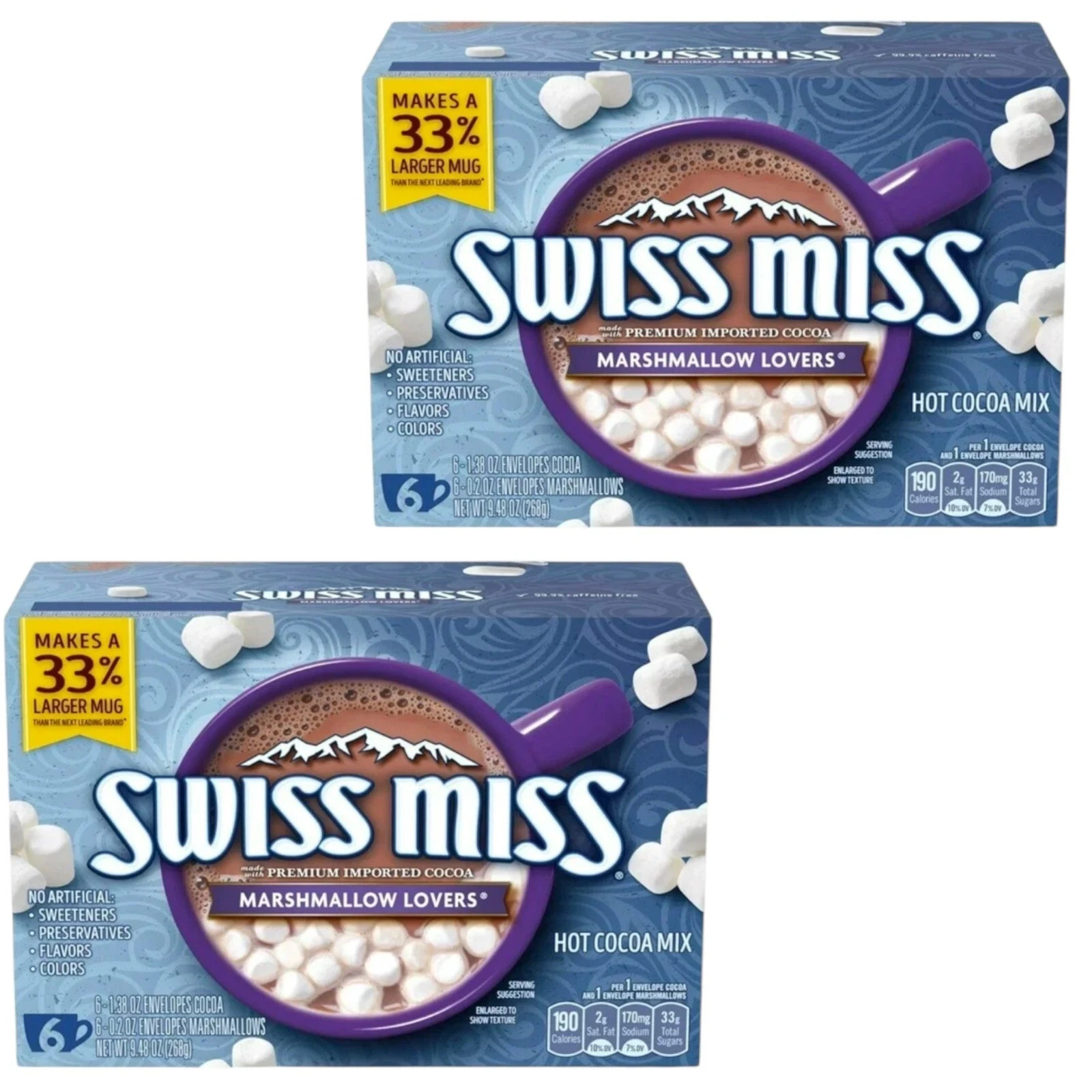 ( 2 Pack ) Swiss Miss Hot Cocoa Mix, Marshmallow Lovers, 8 Count ( 16 Packets)