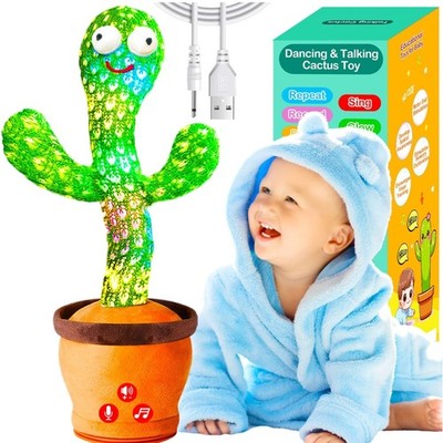 Rechargeable Talking Cactus Baby Toy with Adjustable Volume