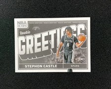 2024-25 Panini Hoops Stephon Castle #13 Rookie Greetings RC Spurs FR28