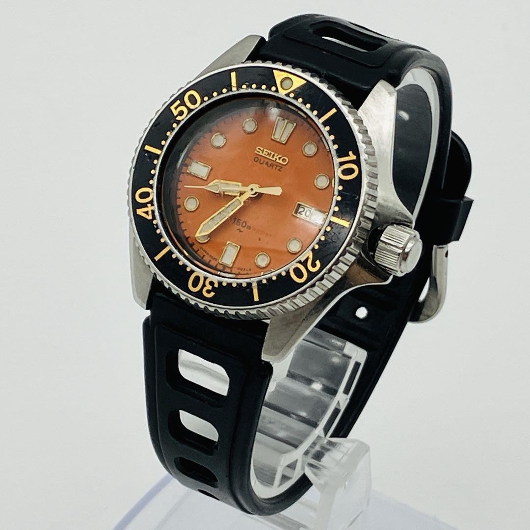 Seiko Diver 2625-0010 Orange Dial Quartz 80s Rare Vintage